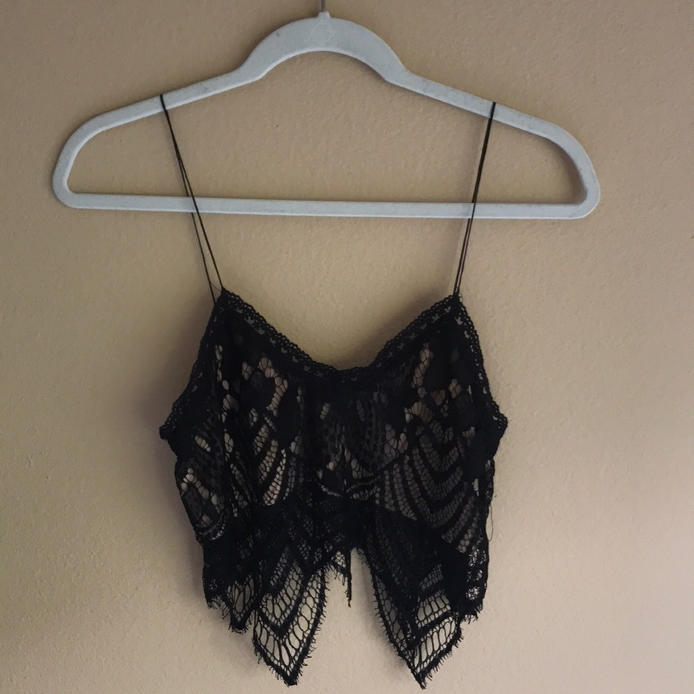 Spaghetti lace tank